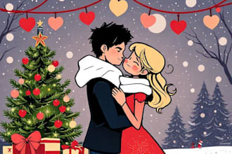 make a christmas card or a christmas themed pop art portrait