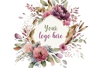 elegant floral logo design for brands and businesses