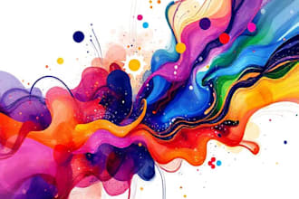 paint digital professional abstract art by hand
