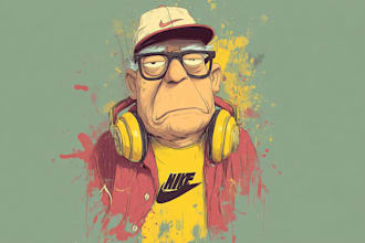 create a retro style cartoon illustration