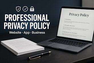 write a simple and professional privacy policy for your business or website
