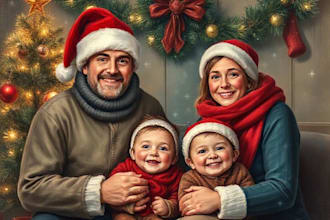 make a christmas card or a christmas themed pop art portrait