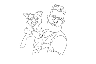 do minimalist hand drawn illustration custom line art continuous line art logo