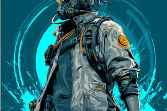 create scifi or cyberpunk character portrait art