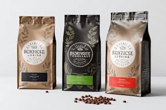 do professional coffee packaging design and custom labels