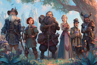 design custom dnd party portraits and group art