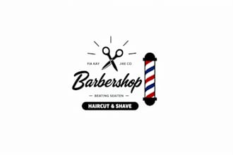 design creative barbershop logo for you