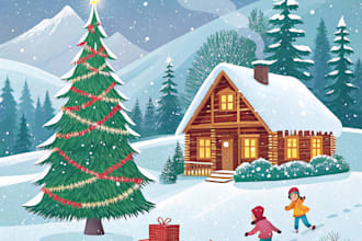 make a christmas illustration for you