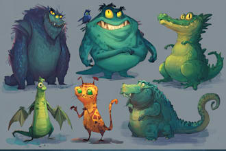 make monster, creature, fantasy character, for game or comic