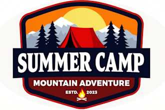 design super camping and adventure logo