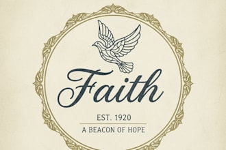 design an elegant vintage faith logo for your brand
