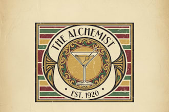 design a bold vintage bar logo for your brand