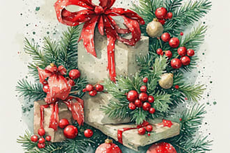 draw christmas illustrations and cards for you