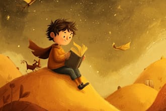 do children story book illustration for you