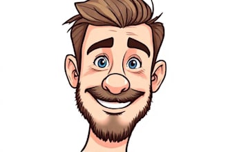 draw cartoon vector portrait with your face
