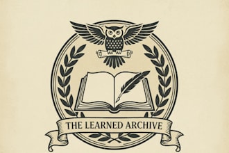 design a unique vintage library logo for your brand