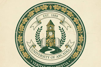 design a classic vintage university logo for your institution