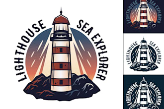 do modern professional high quality lighthouse logo design