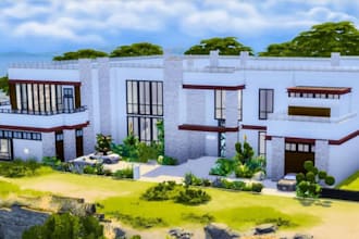 design an ultra realistic mansion in the sims 4