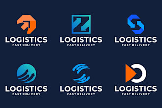 design logistic logo for transport trucking freight towing cargo courier service