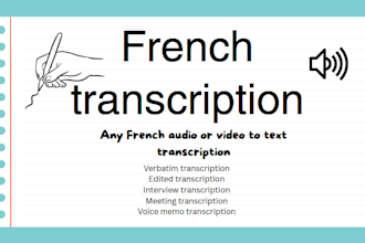 transcript french audio to text for you