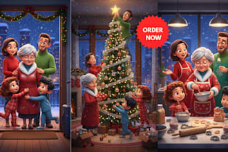 do christmas children story book illustration  design children book illustration