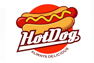 design professional hot dogs logo without any copyright