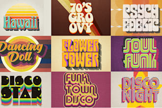 design 70s retro typography logo and tshirt design