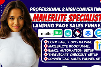 build sales funnel in clickfunnels, mailerlite, systeme io, gohighlevel website