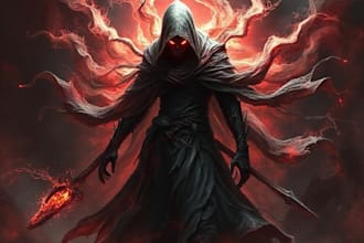 draw custom dark berserk style art in high quality