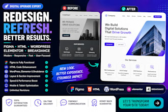 redesign your website using figma, wordpress or breakdance