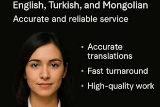 translate mongolian, english and turkish fast and accurately