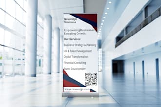 design modern roll up banners, standees and display signage