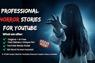 write youtube script, horror stories scripts for channels