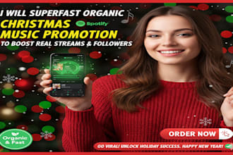 superfast organic christmas music promotion to boost real streams and followers