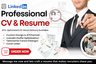 be your professional CV maker and executive resume writer