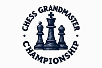 design realistic chess grand master logo