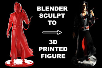 create printable 3d models, anime figures from images or ideas using blender