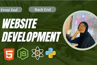 do full stack web development,frontend to backend