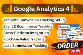 setup or fix google analytics 4, ga4 ecommerce and conversion tracking