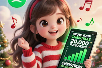 grow your christmas spotify 20,000 followers and christmas holiday promotion