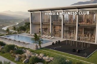 do 3d modeling interior exterior design gym and fitness center