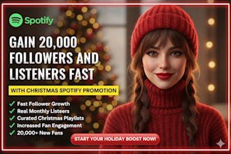 gain 20,000 followers and listeners fast with christmas spotify promotion