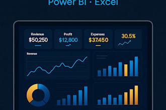build a finance dashboard using advanced power bi analytics or excel