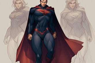 draw a concept superhero characters for you