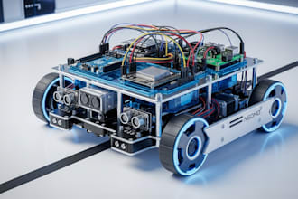 arduino, esp32 or raspberry pi line tracking robots, firmware,sensors, pid