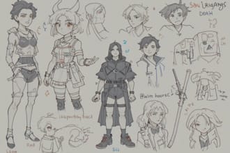 draw character sheet or reference sheet for your character