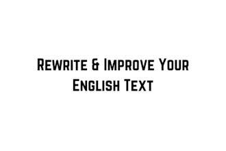 rewrite and improve your text in perfect english