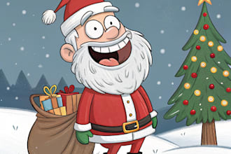 draw christmas cartoon caricature
