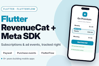 set up revenuecat subscriptions and meta sdk events in your flutter app